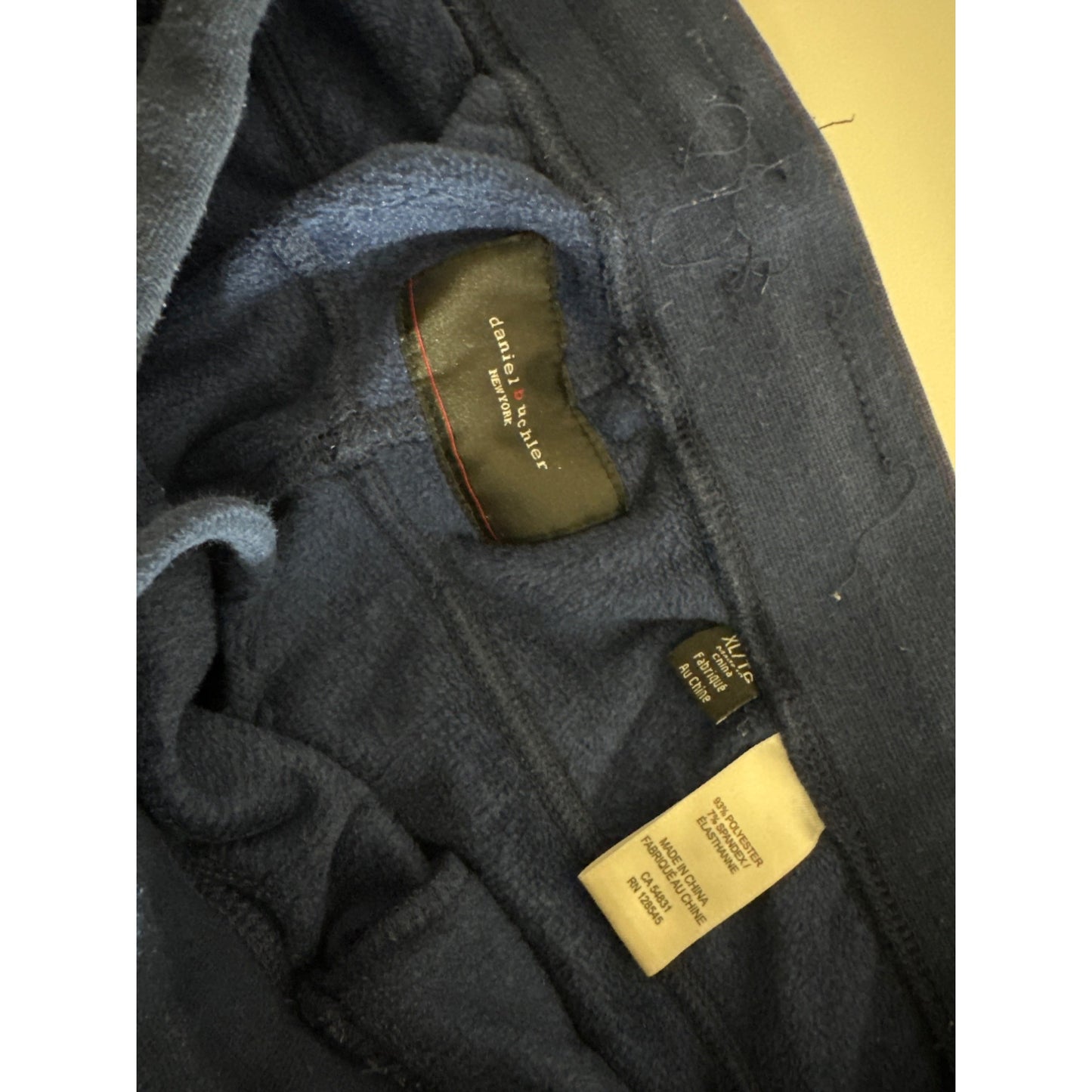 Daniel Buchler Mens Navy Blue Velour Lounge Pants Size M