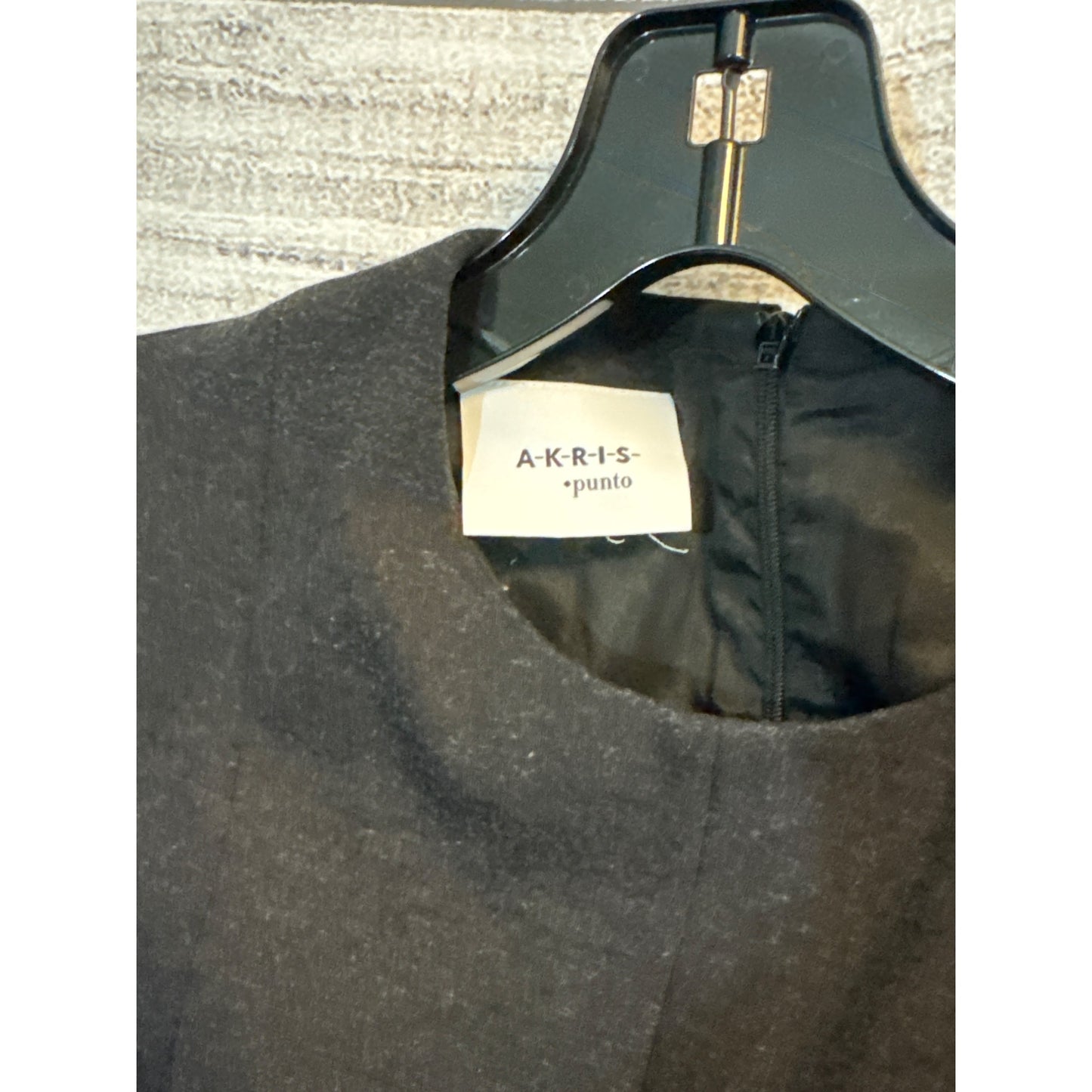 A-K-R-I-S Punto Black Dress With Faux Leather Hem Size 4