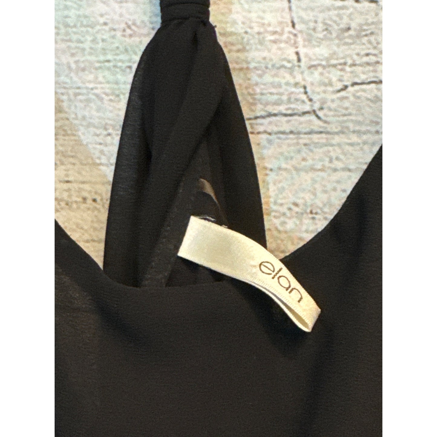 Elan Black Sleeveless Handkerchief Hem Tank Top With Braided Strap Detail - M
