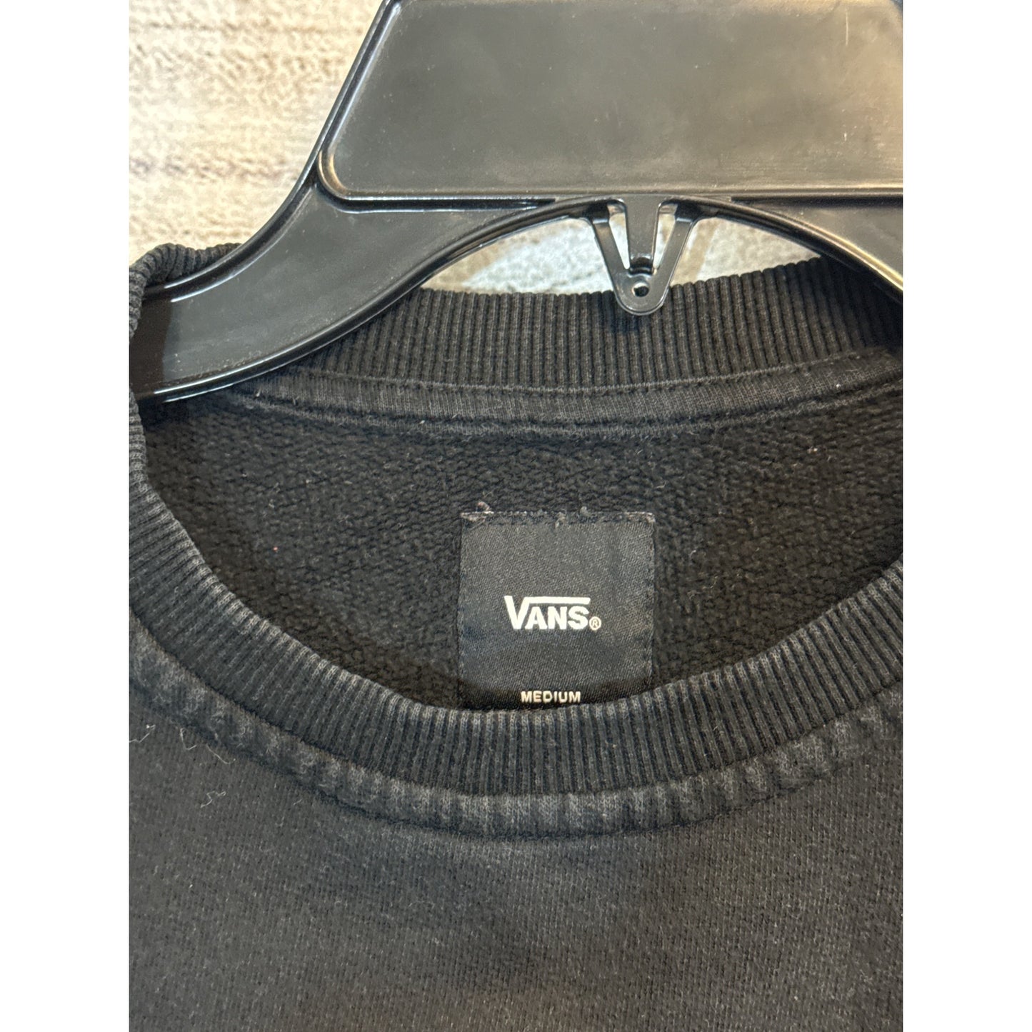 Vans Mens Black Logo Crewneck Sweatshirt Size M