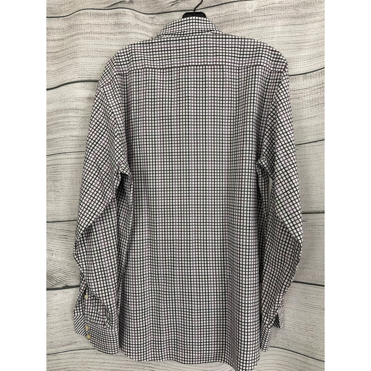 Mens Thomas Dean Long-Sleeve Purple Checked Shirt Size L