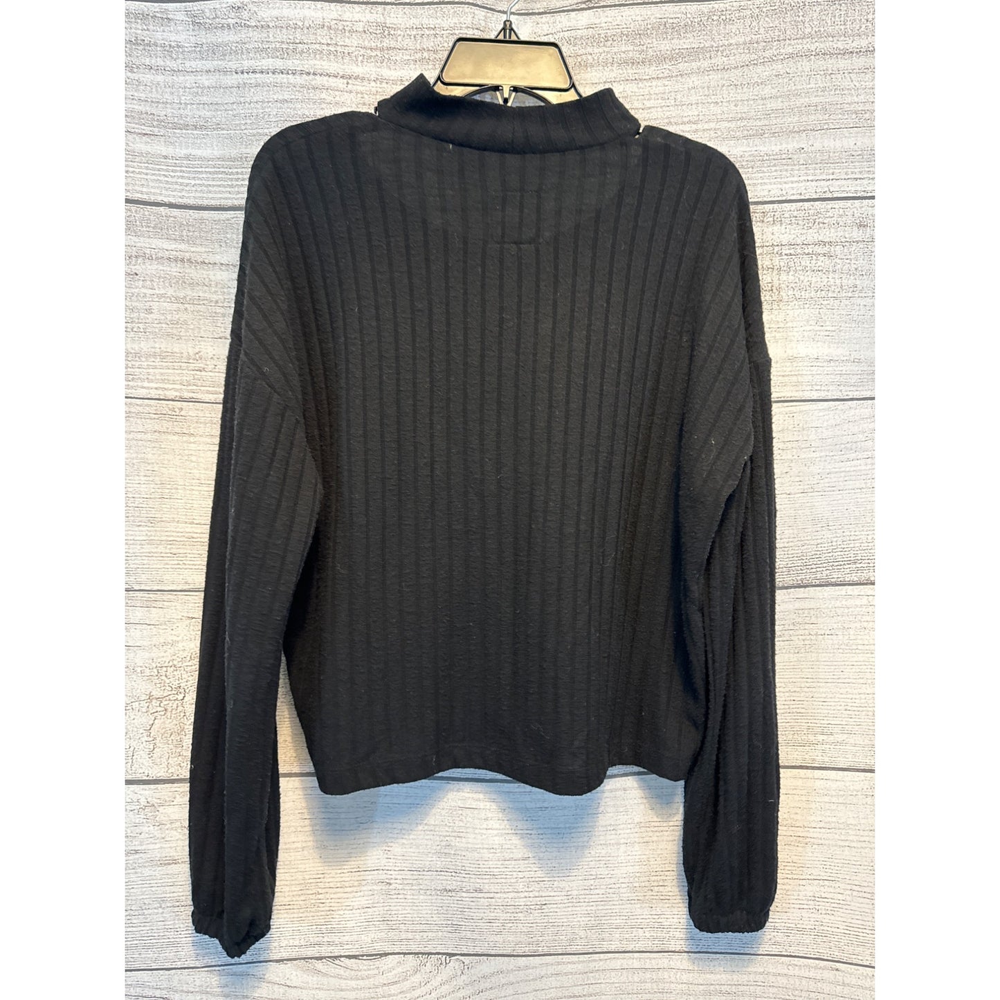 Chaser Black Ribbed Keyhole Sweater Size S
