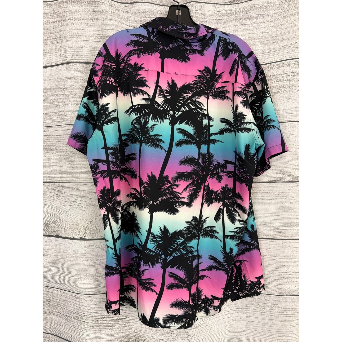 Mens Goodstoworld Tropical Sunset Palm Tree Print Button-Up Shirt Size XXL