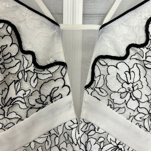 NWOT black and white lace dress
