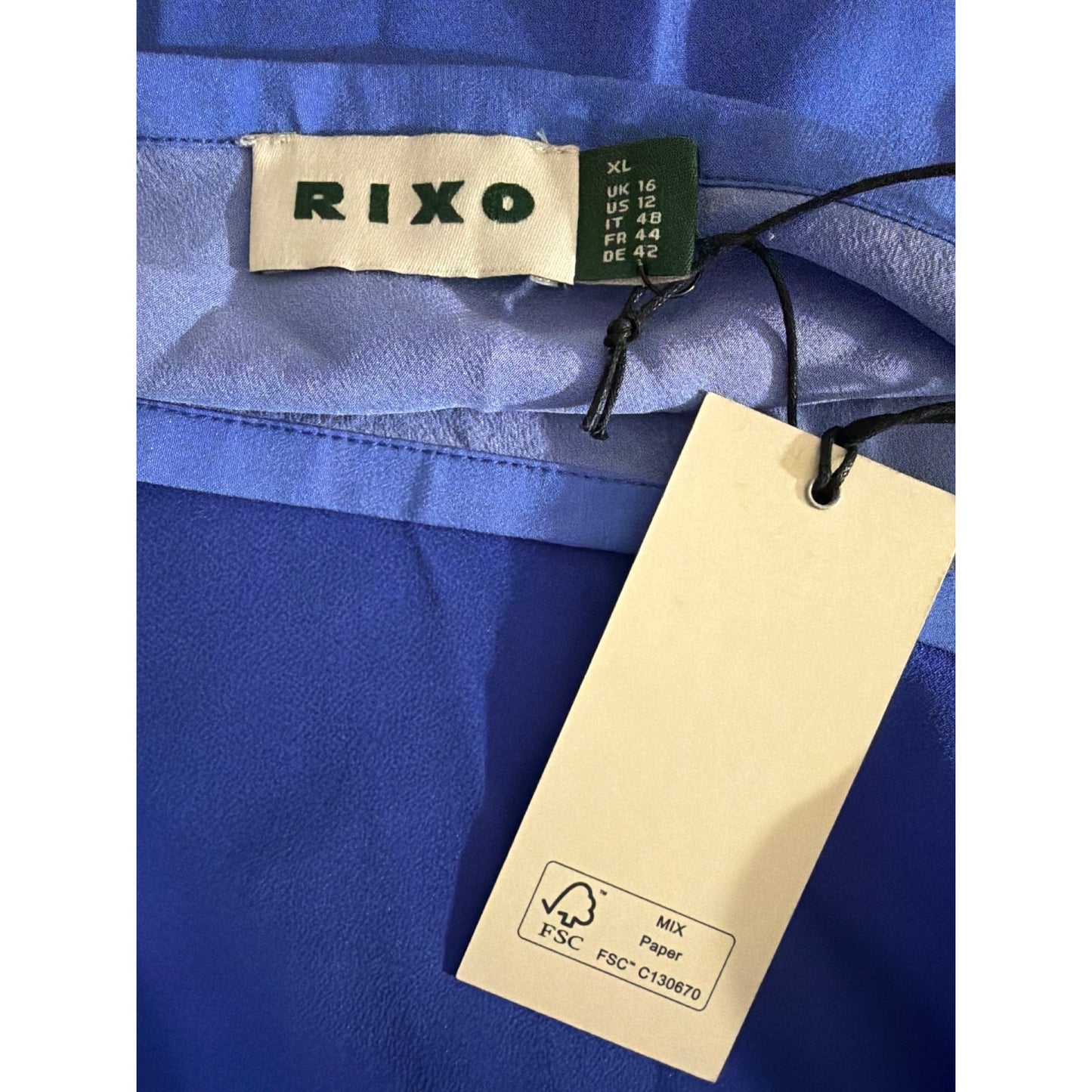 NWT Rixo Kelly Gradient-Pattern Silk Midi Skirt Size XL