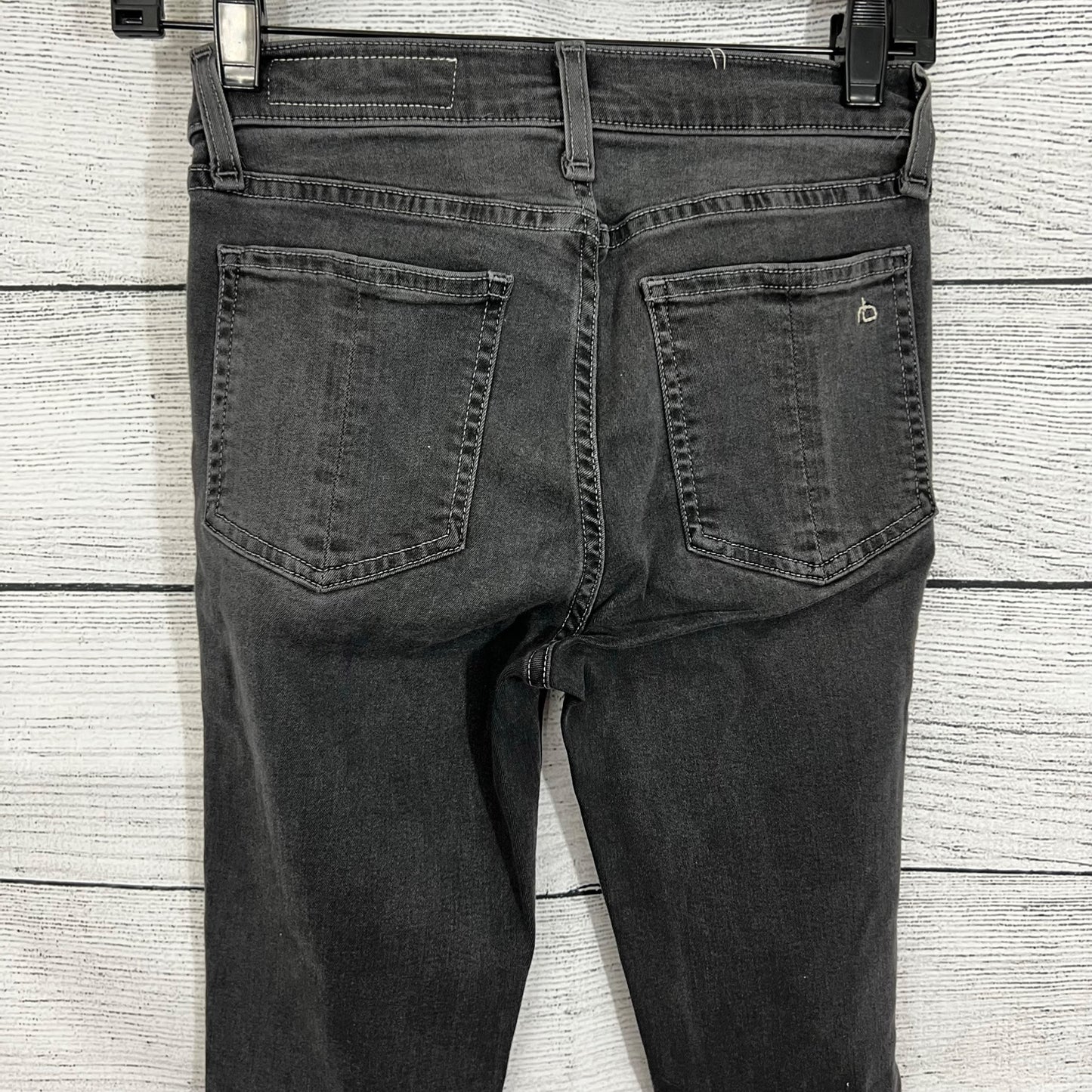 Rag & Bone Capri Jeans Black Denim 10 Inch Stretch, Size 24