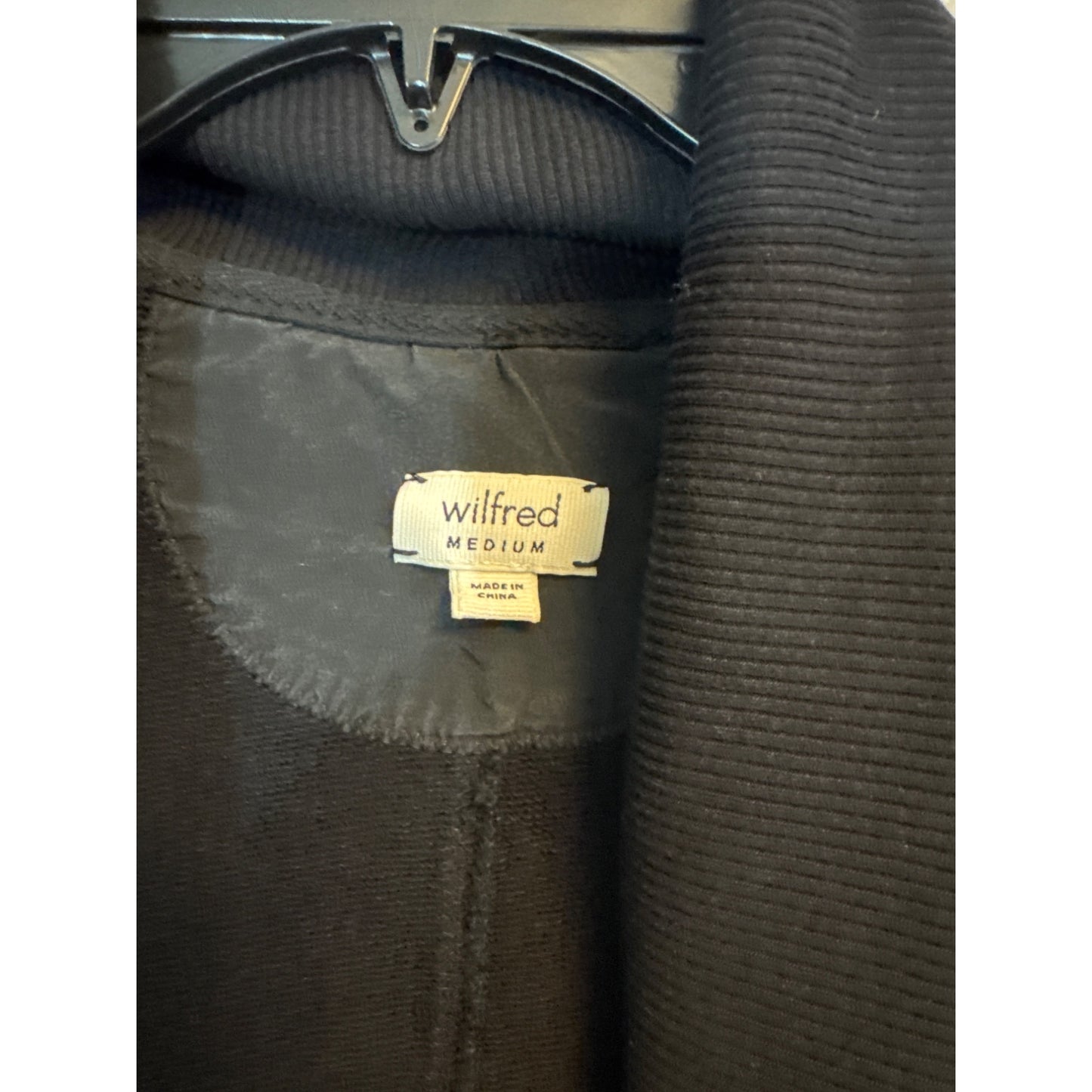 Aritizia Wilfred Black Cardigan With Pockets Ribbed Collar and Studs Size M
