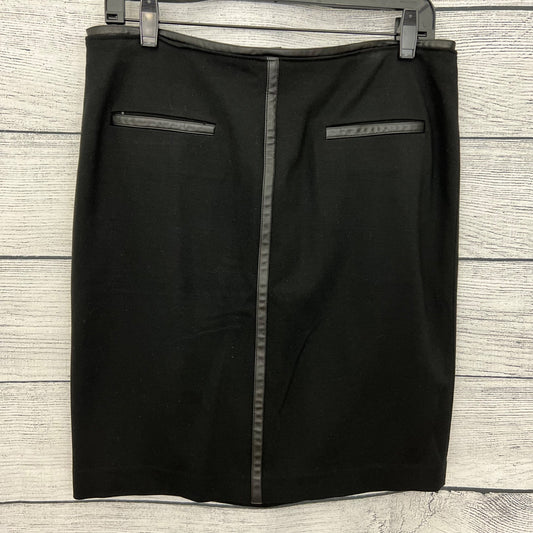 Vince Camuto Black Pencil Skirt With Faux Leather Trim Size 10