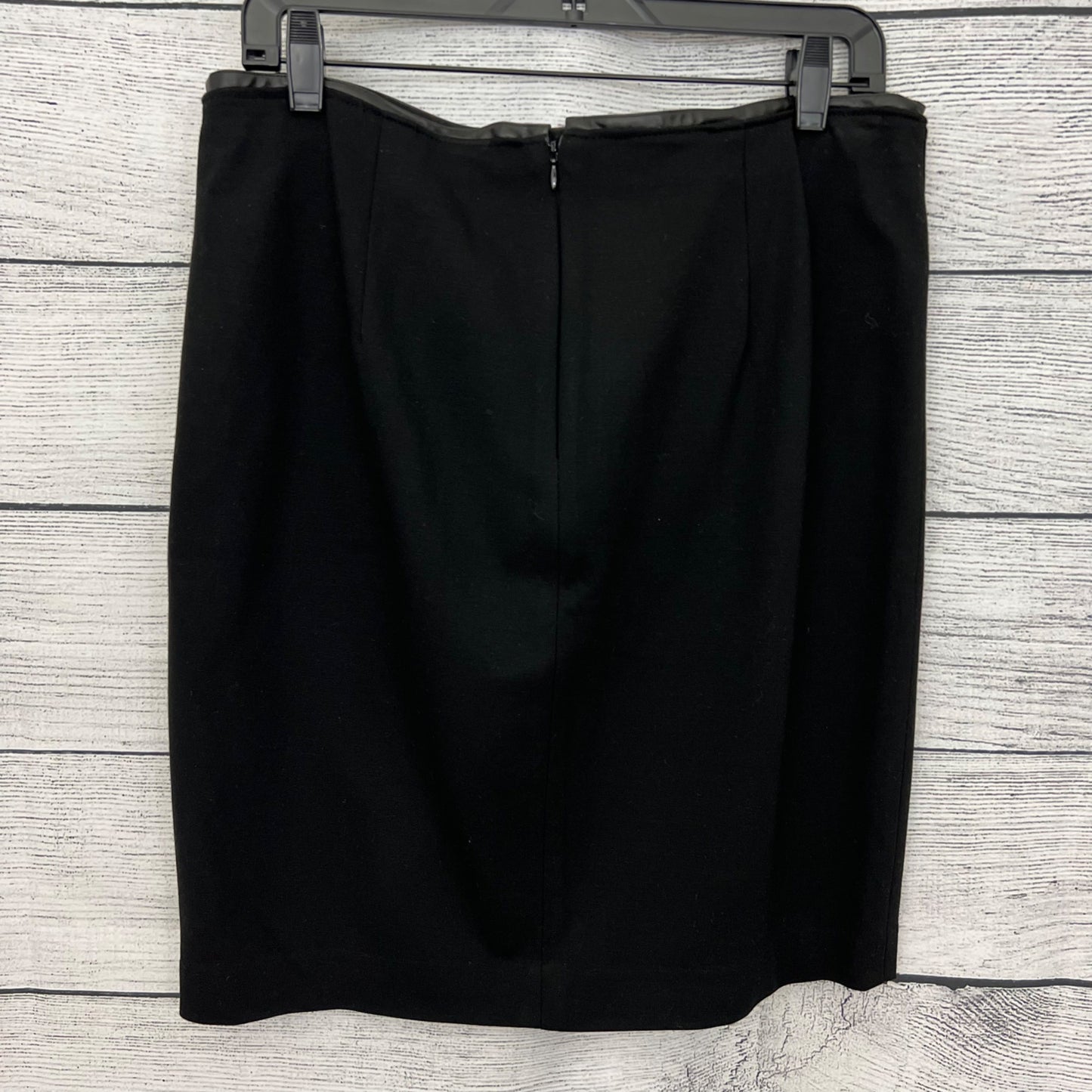 Vince Camuto Black Pencil Skirt With Faux Leather Trim Size 10