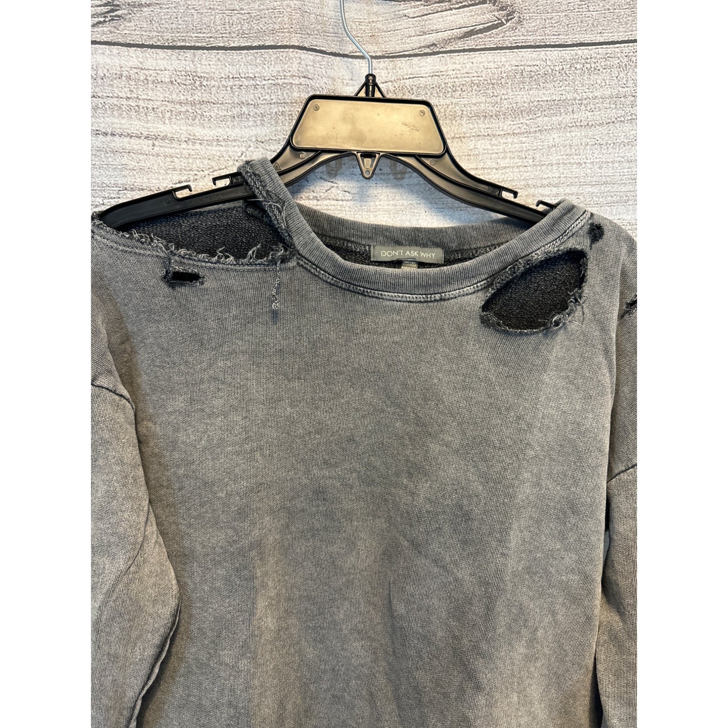 Don't Ask Why Grey Distressed Sweatshirt