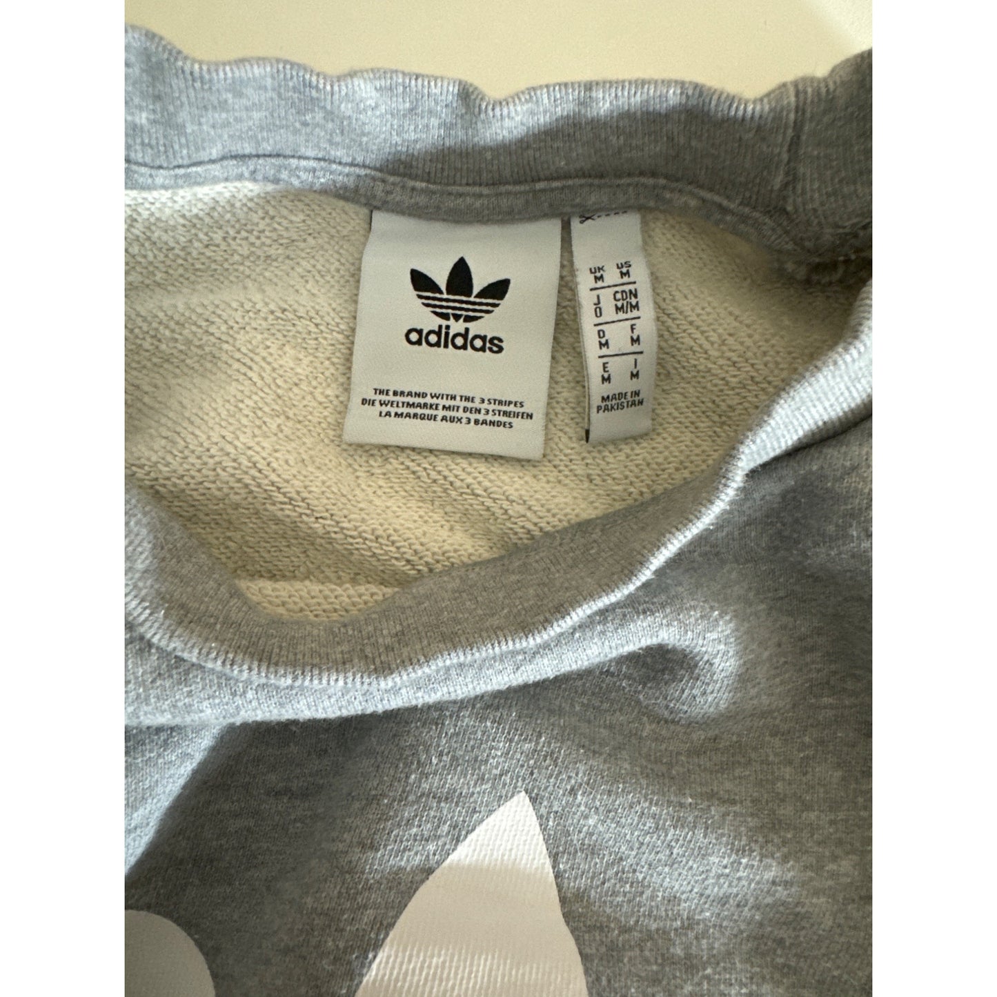 Adidas Mens Gray Trefoil Logo Crewneck Sweatshirt Size M