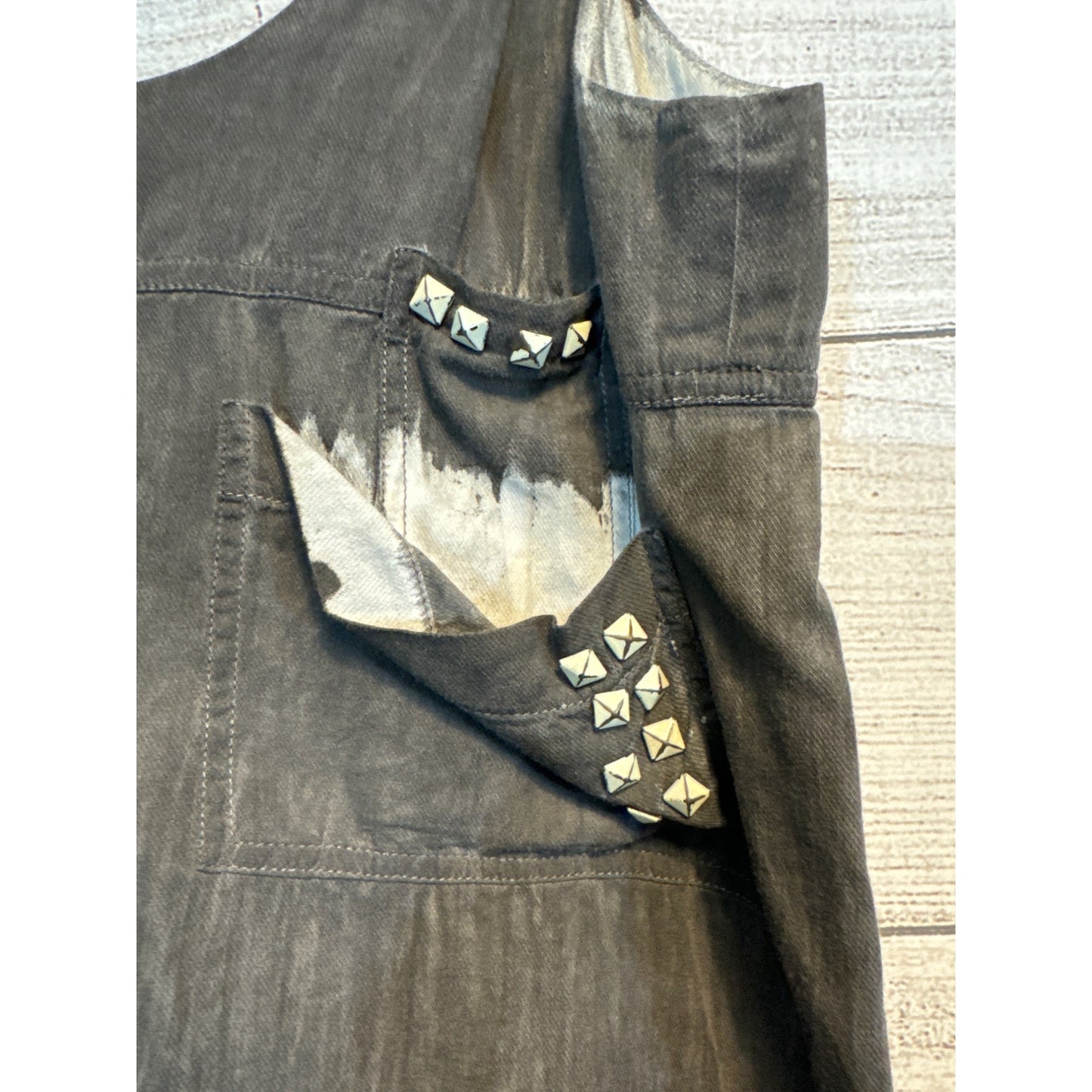 Seneca Rising Gray Dress With Studded Pocket & Tie-Dye Size 0