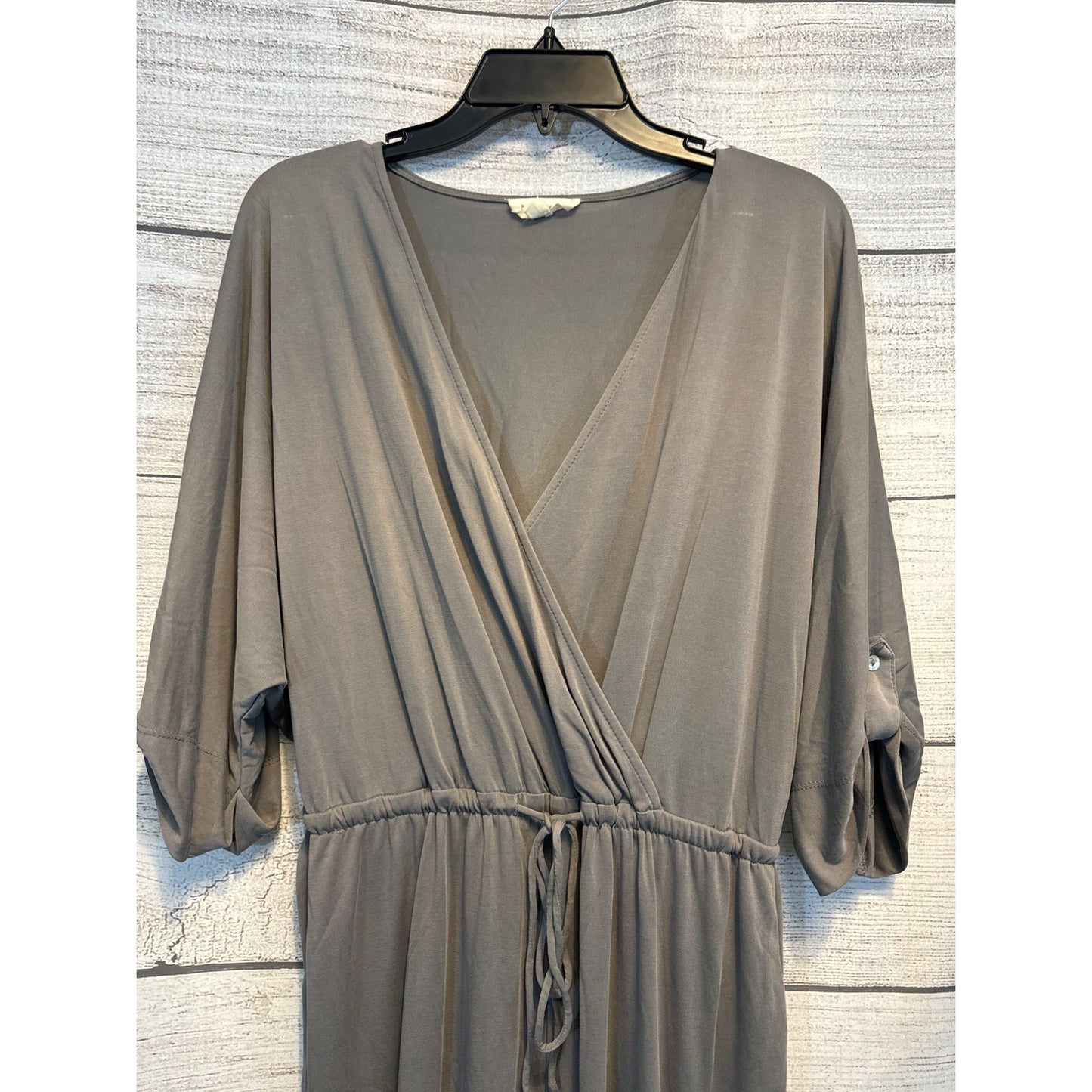 Promesa Gray 3/4 Sleeve Drawstring Jumpsuit Size M