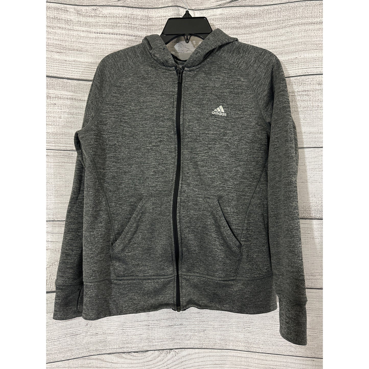 Adidas Grey Space Dye Zip Up Hoodie Jacket