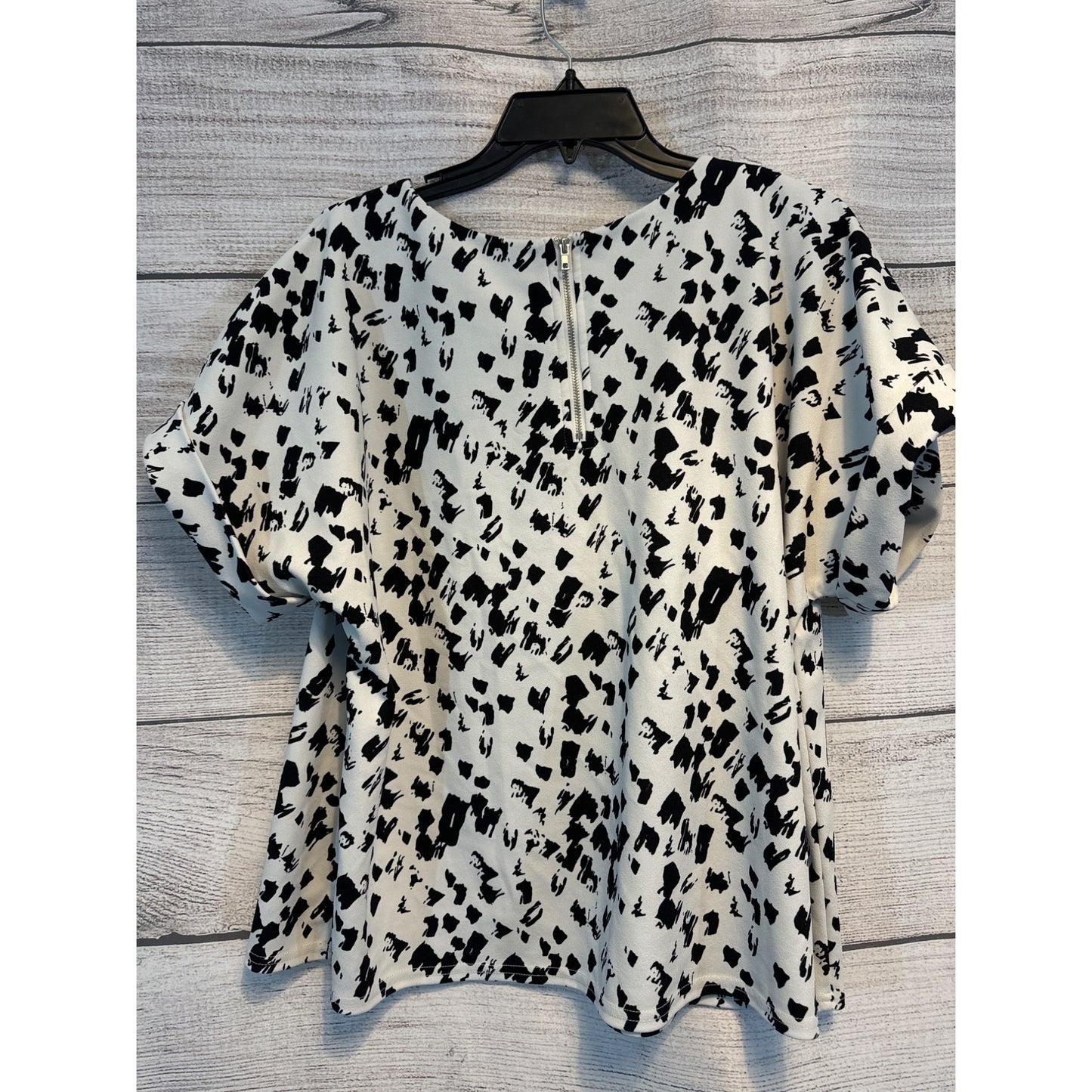 Melloday Abstract Print Top With Back Zipper Size XL
