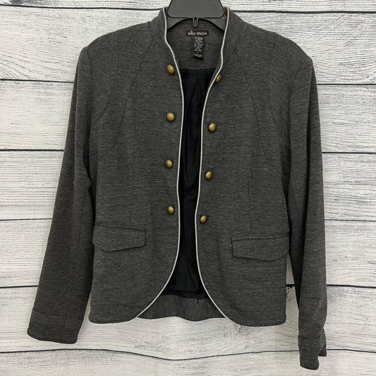 Ella Moss Gray Military-Style Jacket With Brass Button Accents, Size M