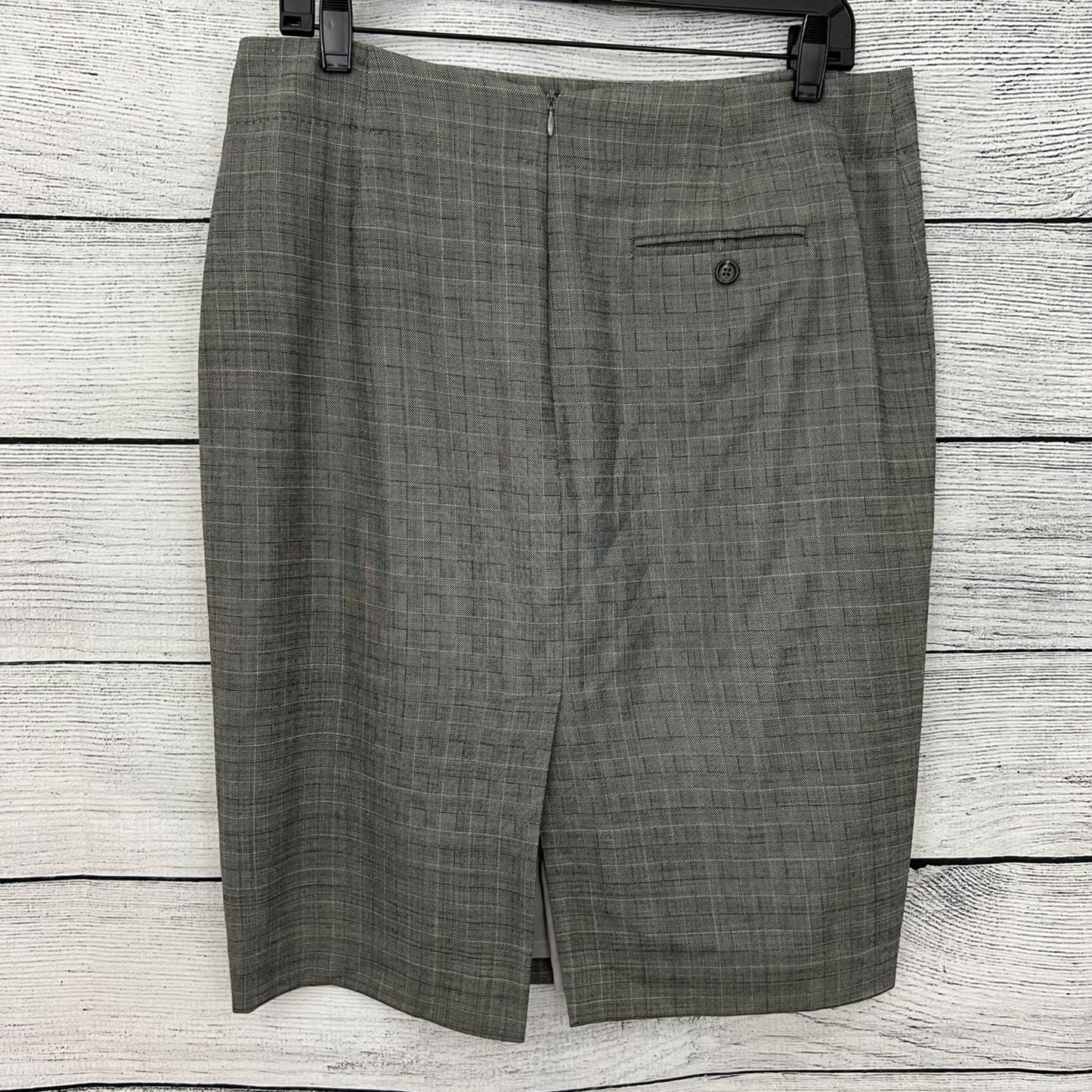 Banana Republic Gray Plaid Pencil Skirt, Size 10