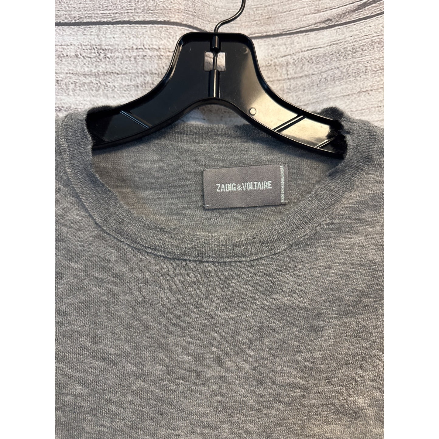 Zadig & Voltaire Womens Gray Cashmere Sweater XS Crewneck Long Sleeve Light Knit