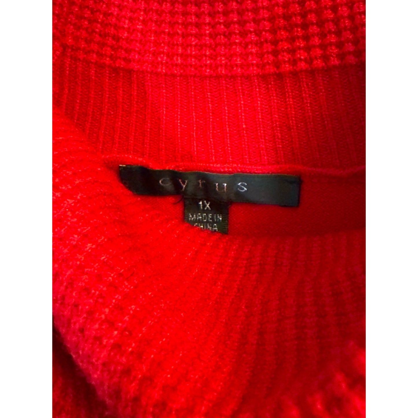 Cyrus Womens Red Cowl Neck Sweater Size 1X