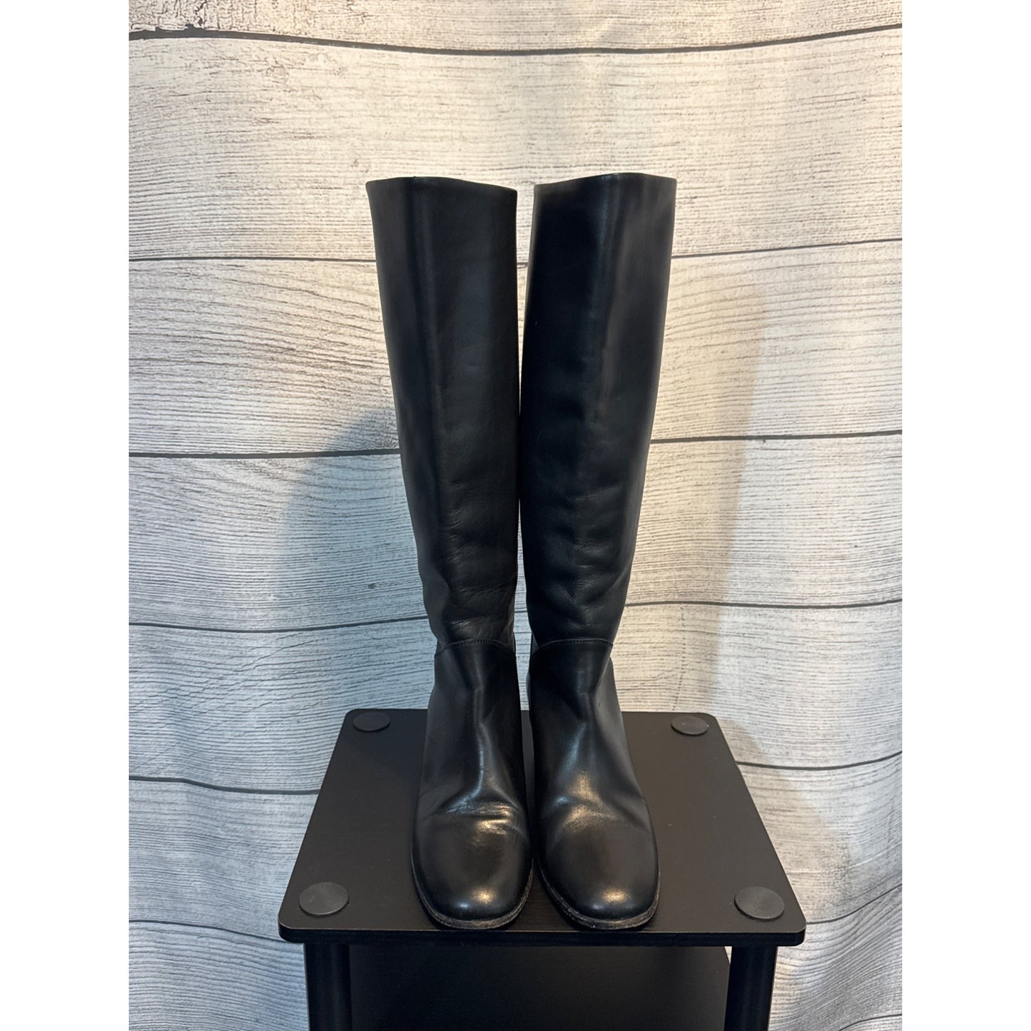 Chanel Black Leather Riding Boot Size 8.5