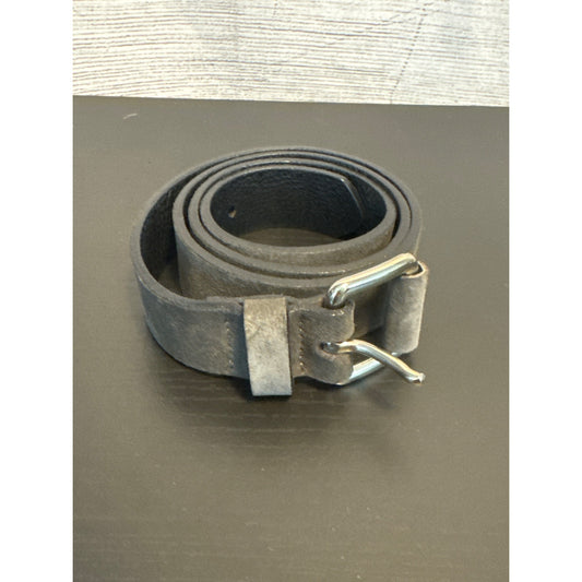 Basic grey Leather Belt With Silver Buckle Size S
