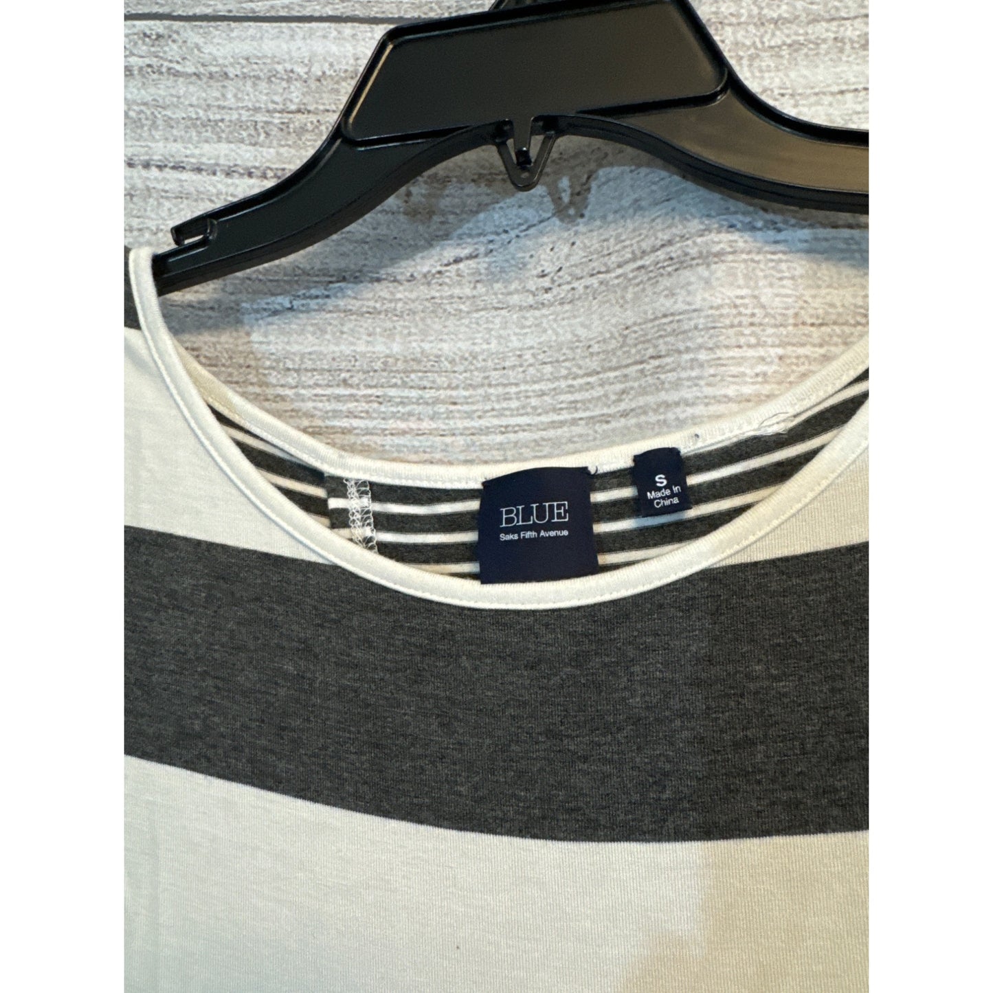 Blue Saks Fifth Avenue Striped Short Sleeve Top S
