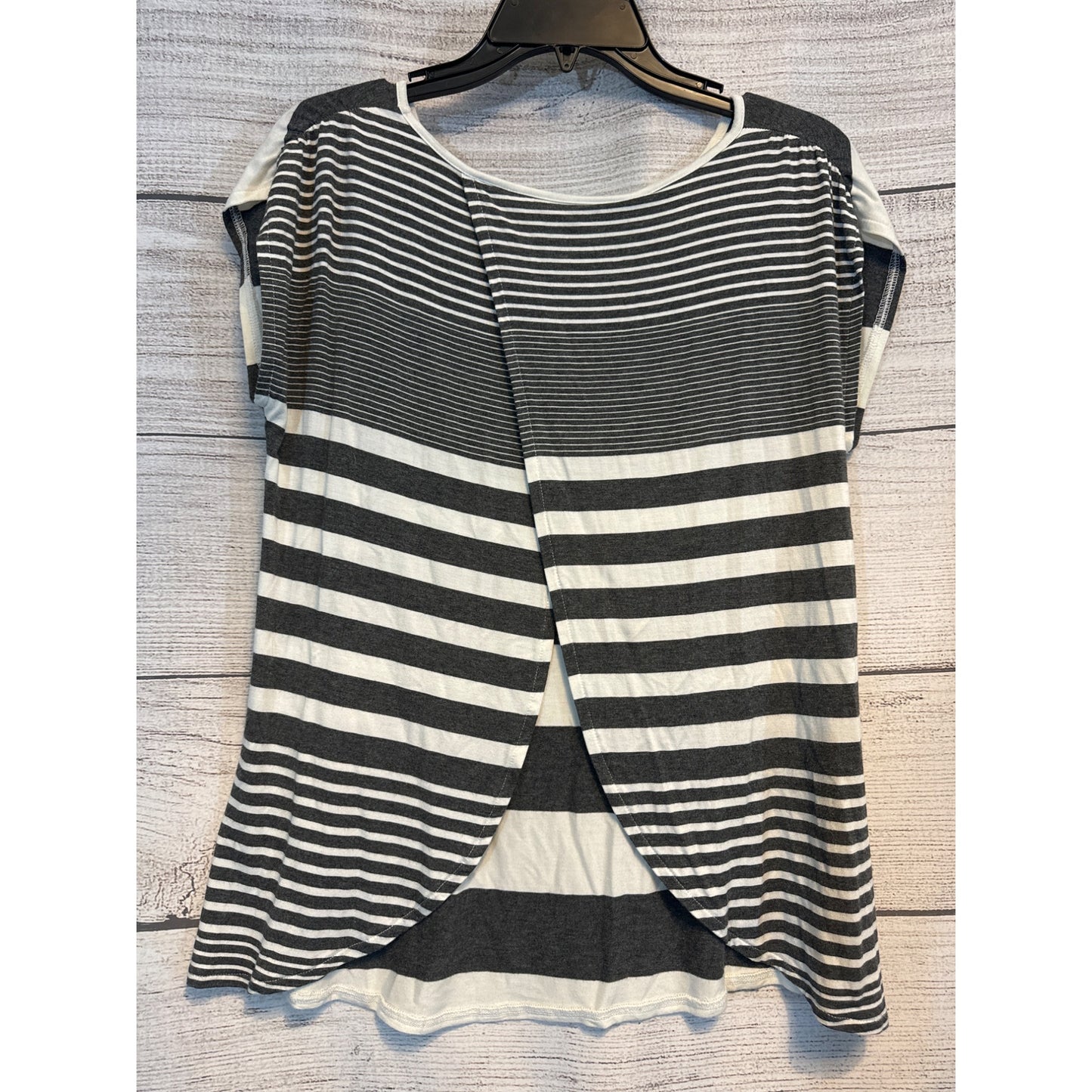 Blue Saks Fifth Avenue Striped Short Sleeve Top S