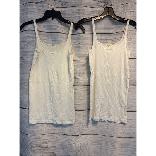J.Crew White Spaghetti Strap Tank Tops Size S