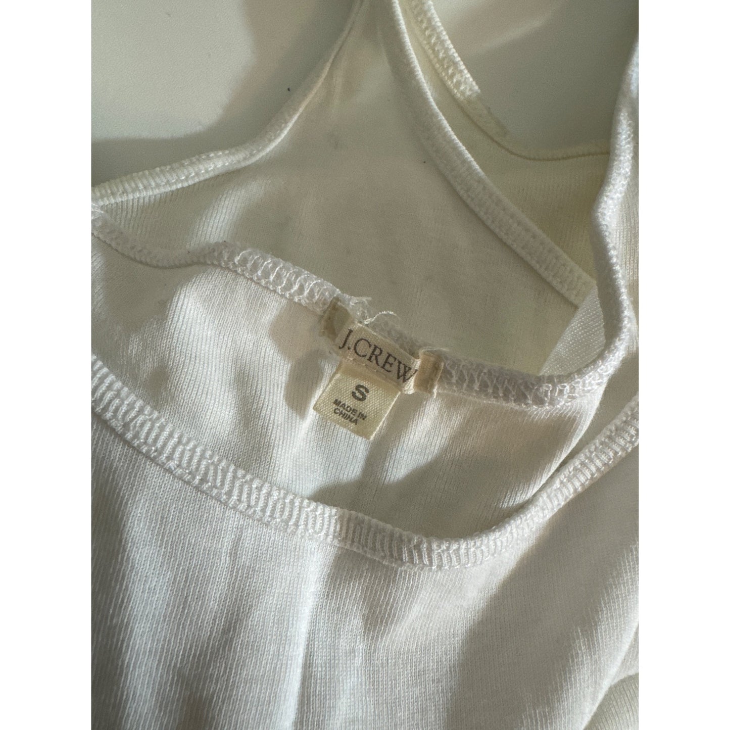 J.Crew White Spaghetti Strap Tank Tops Size S