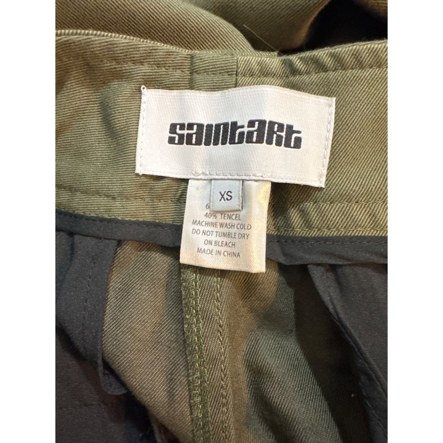 Saintart Olive Green Straight Leg Pants Size XS