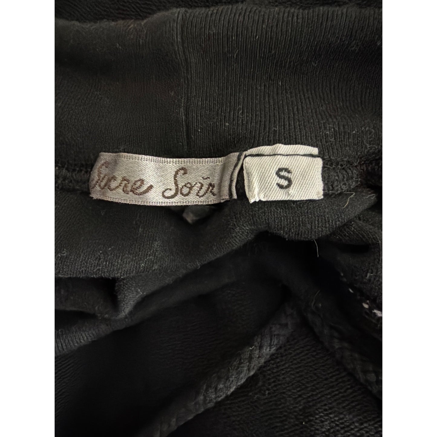 Sucre Soir Black Mini Skirt With Drawstring Waist Size S