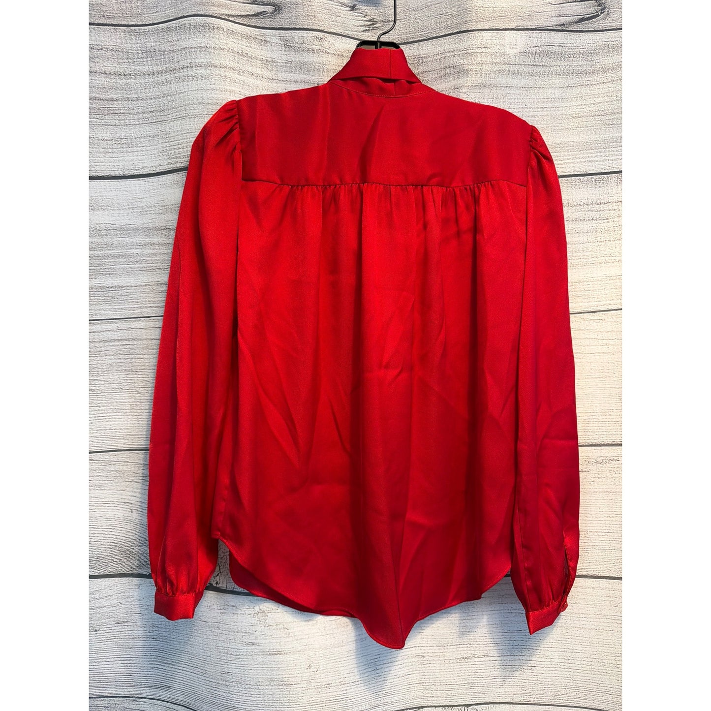 Ann Taylor Satin Red Bow Blouse Size XS