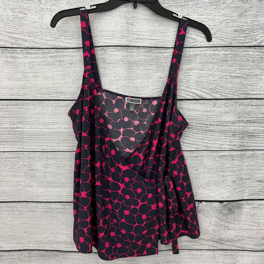 Chelsea 28 Sleeveless Floral Tank Top With Wrap Front & Tie Detail, Size M