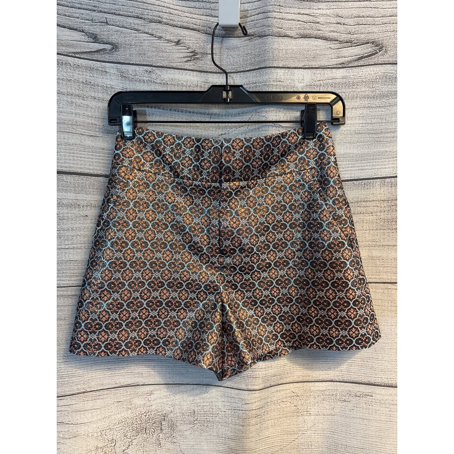 Alice + Olivia Cady Metallic High Waist Short in waterfall multi Size 0