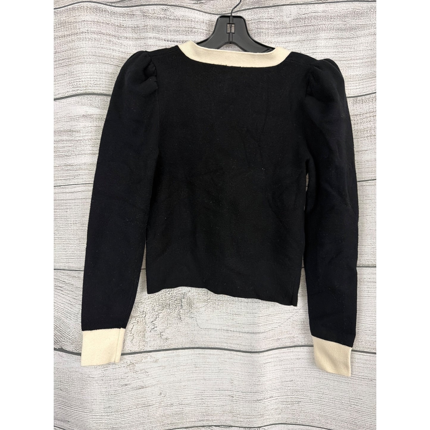 Express Tipped Novelty Button Puff Sleeve Cardigan Size S