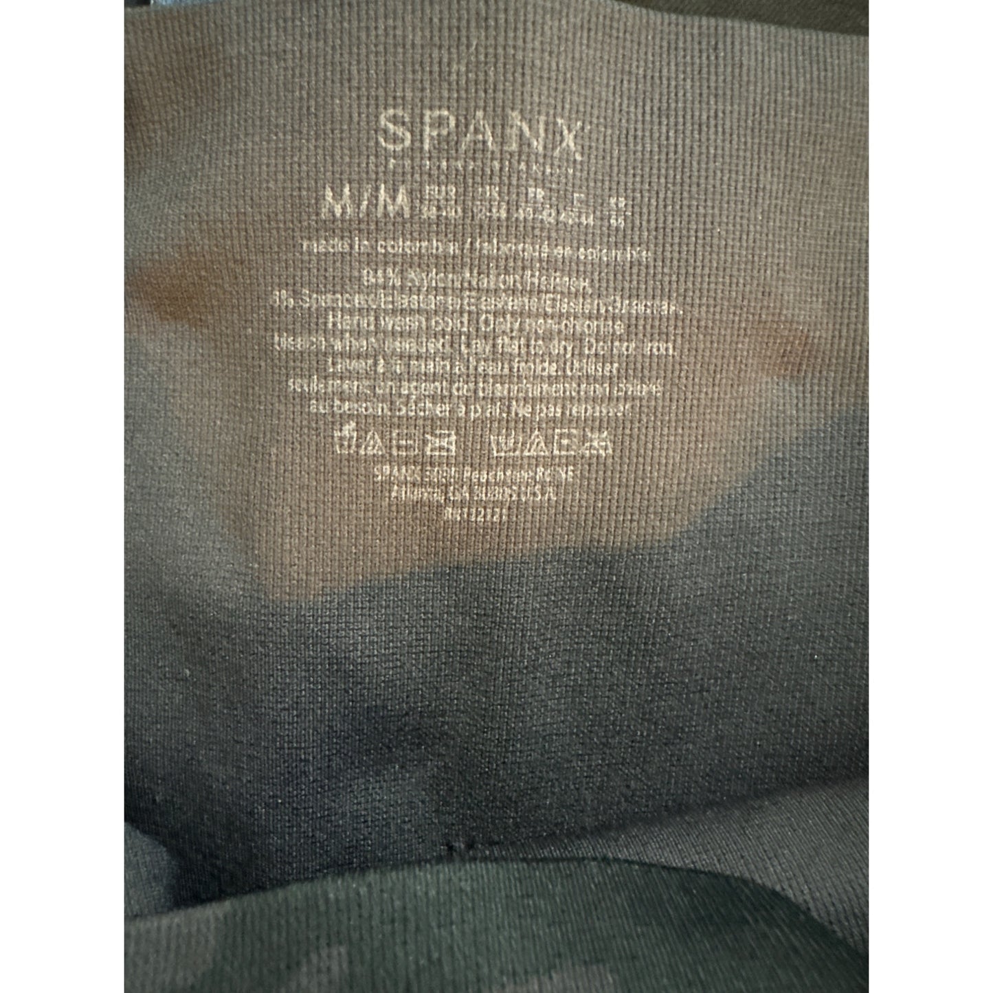 Spanx Black Seamless Camo Leggings Size M
