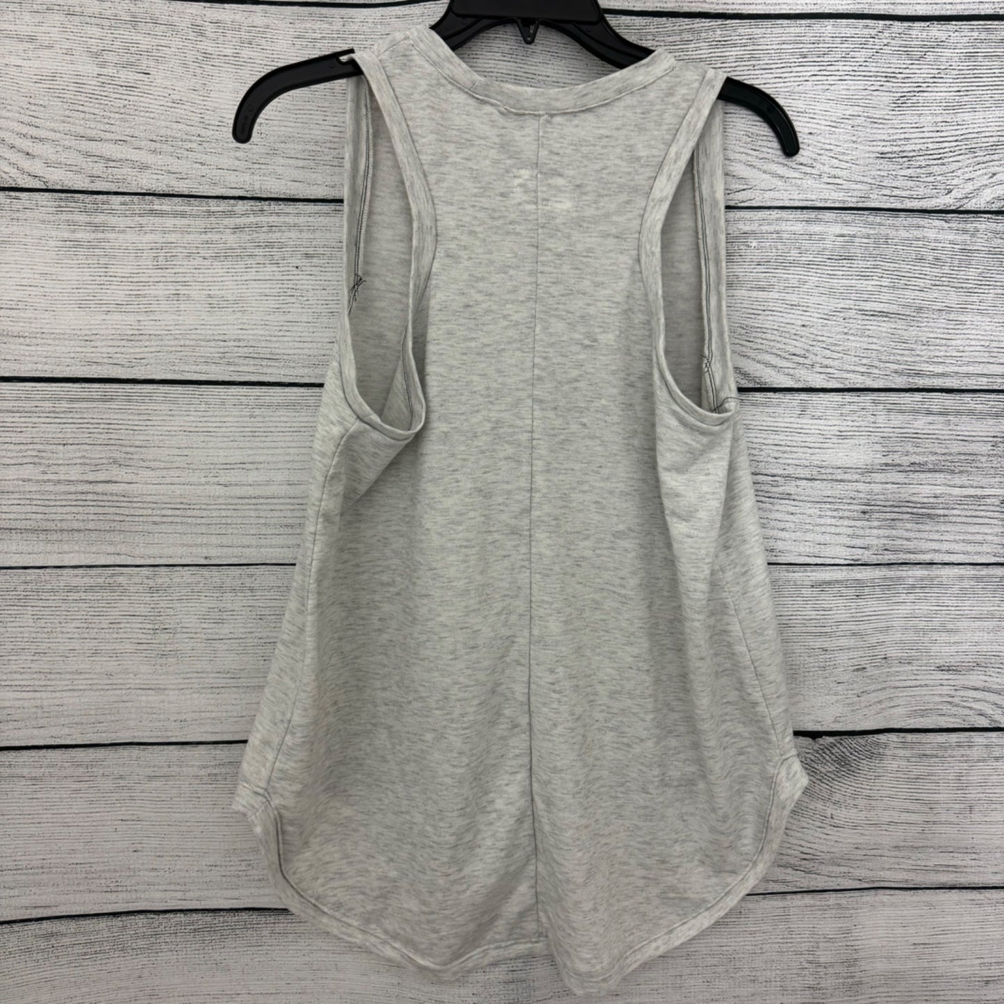 BeMo Designs Sleeveless Gray Tank Top With Crochet Rainbow & Denim Cloud Patch Size S