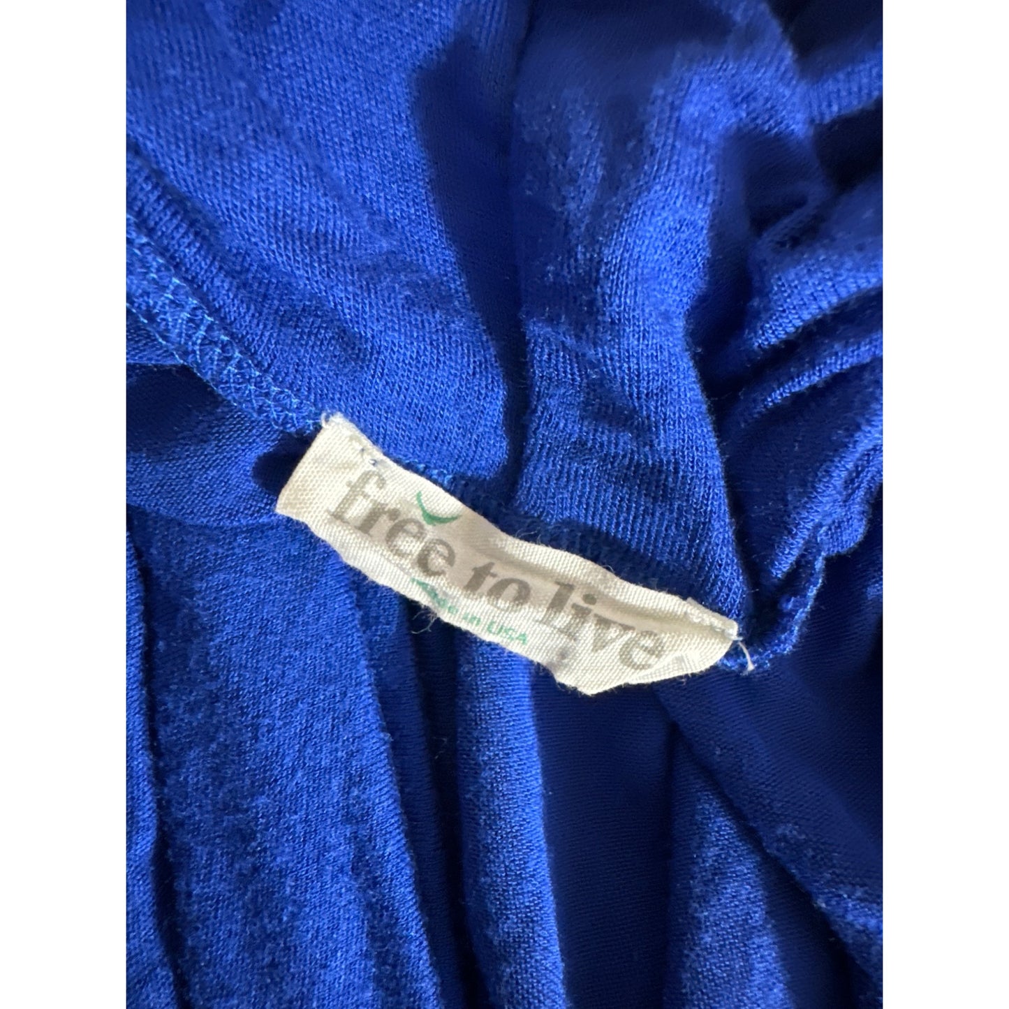 Free To Live Royal Blue Draped Front Top Size L