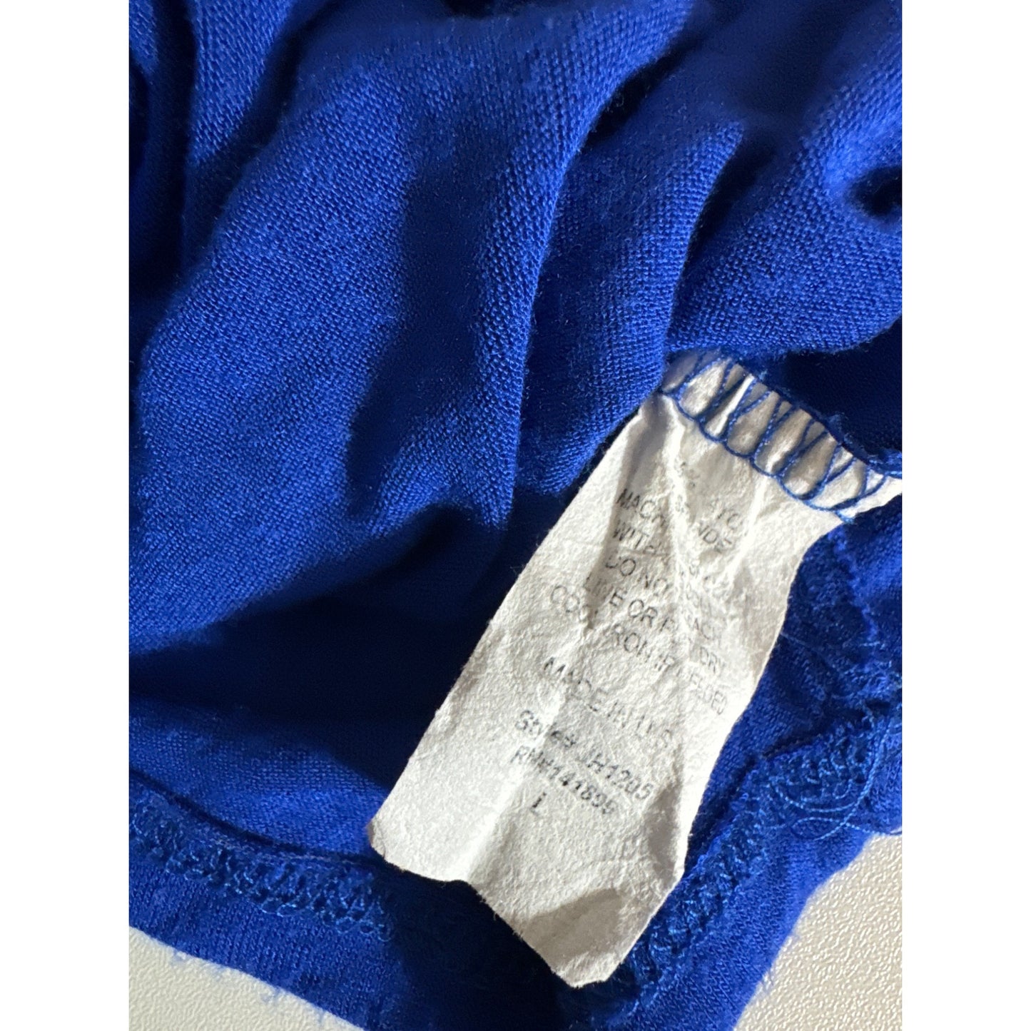 Free To Live Royal Blue Draped Front Top Size L