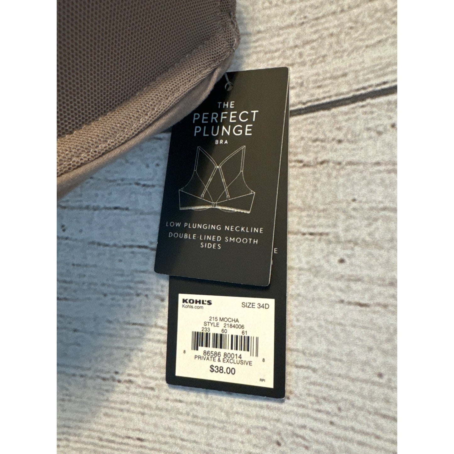 NWT Simply Vera Vera Wang Perfect Plunge Bra 34D