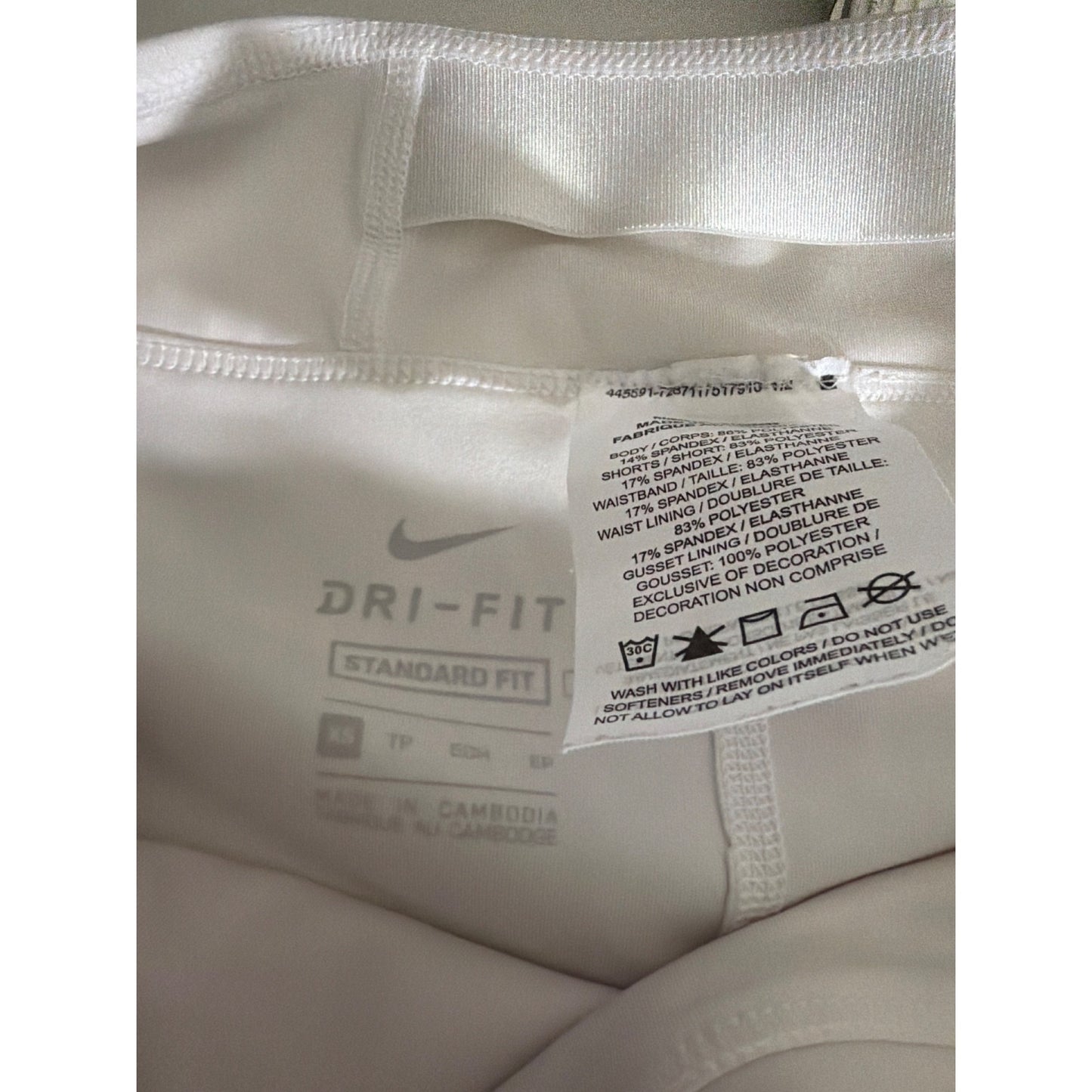 Nike Dri-Fit White Athletic Skort With Built-In Shorts Size XS