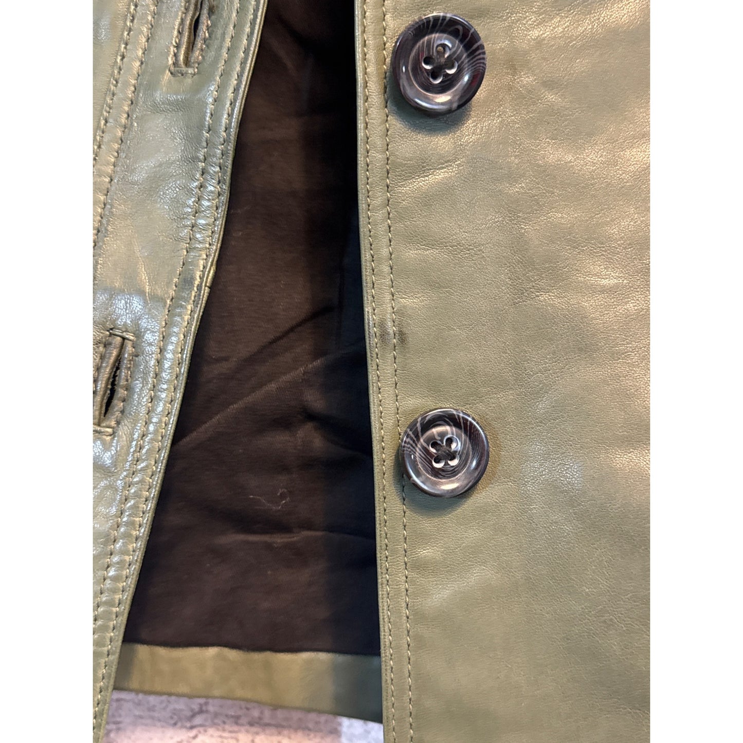 Zadig & Voltaire Liam Green Leather Jacket Size S