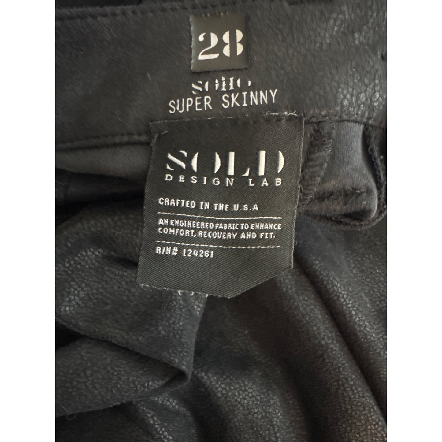 SOLD Design Lab Soho Super Skinny Black Leather Look Pants Size 28