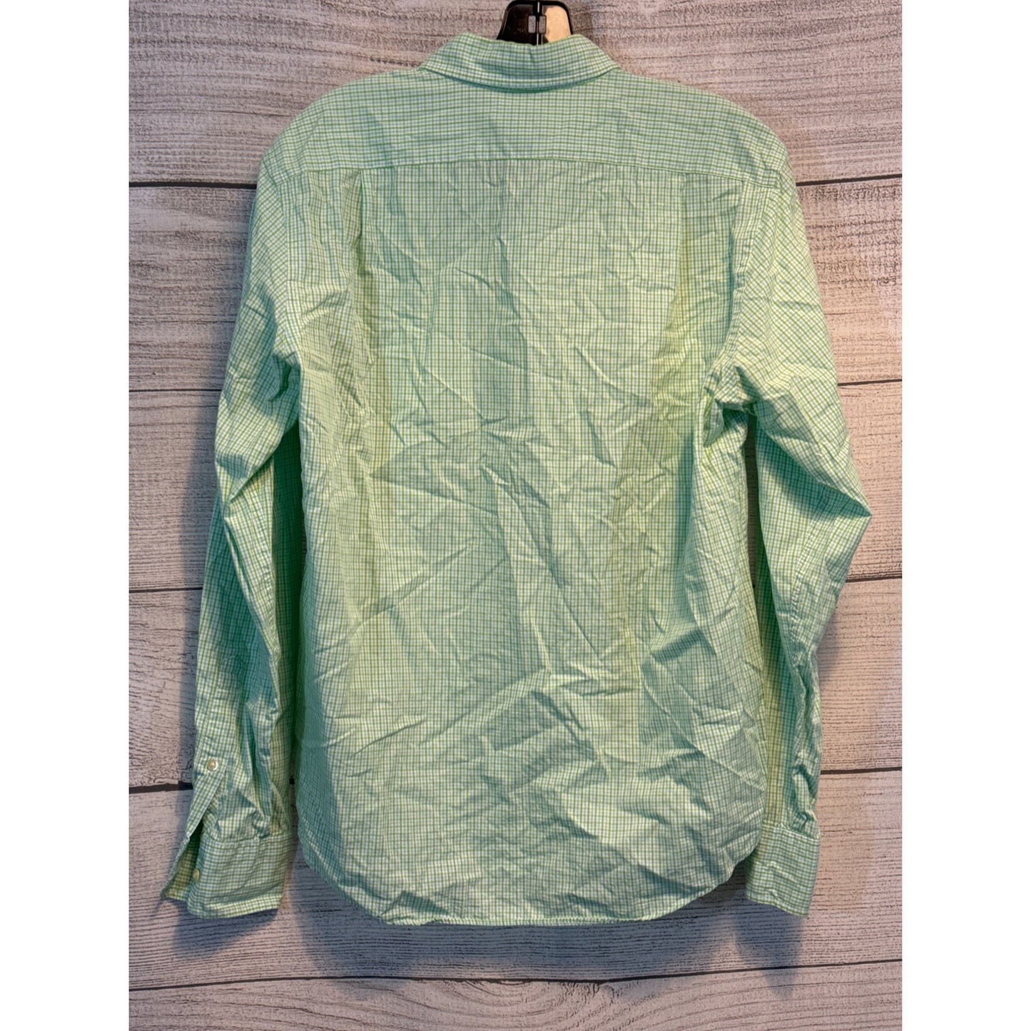 J.Crew Mens Slim Fit Button-Down Shirt Green Plaid Size M