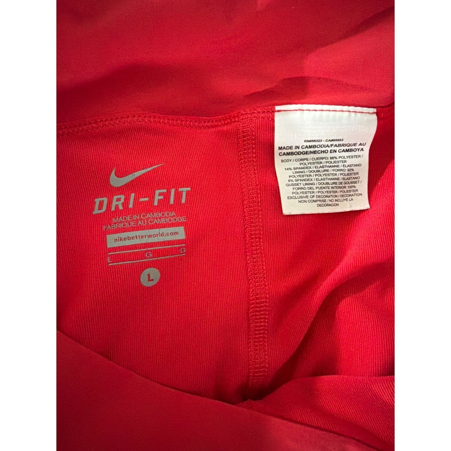 Nike Dri-Fit Red Patterned Running Shorts Size L