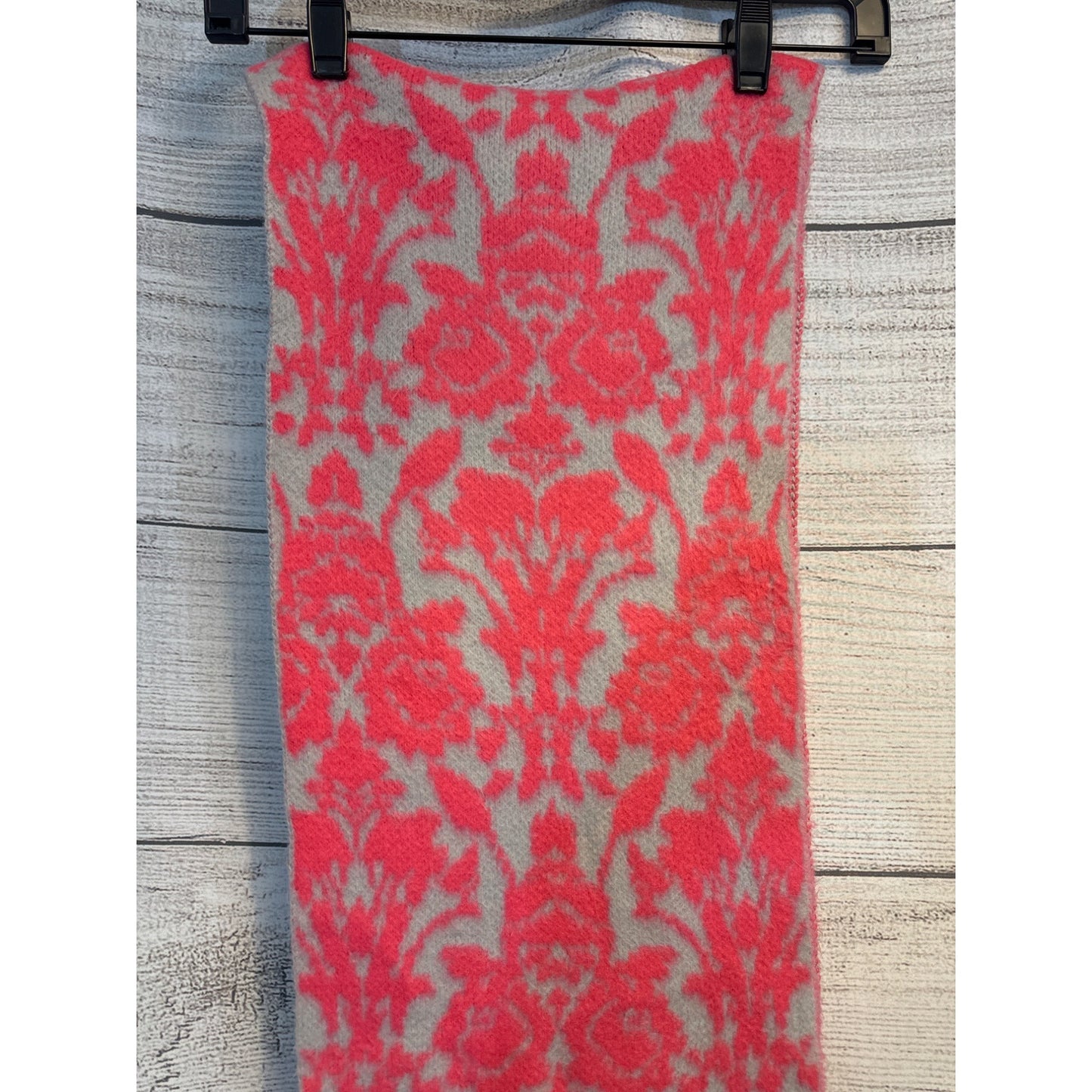 Ann Taylor LOFT Pink Floral Knit Scarf OS