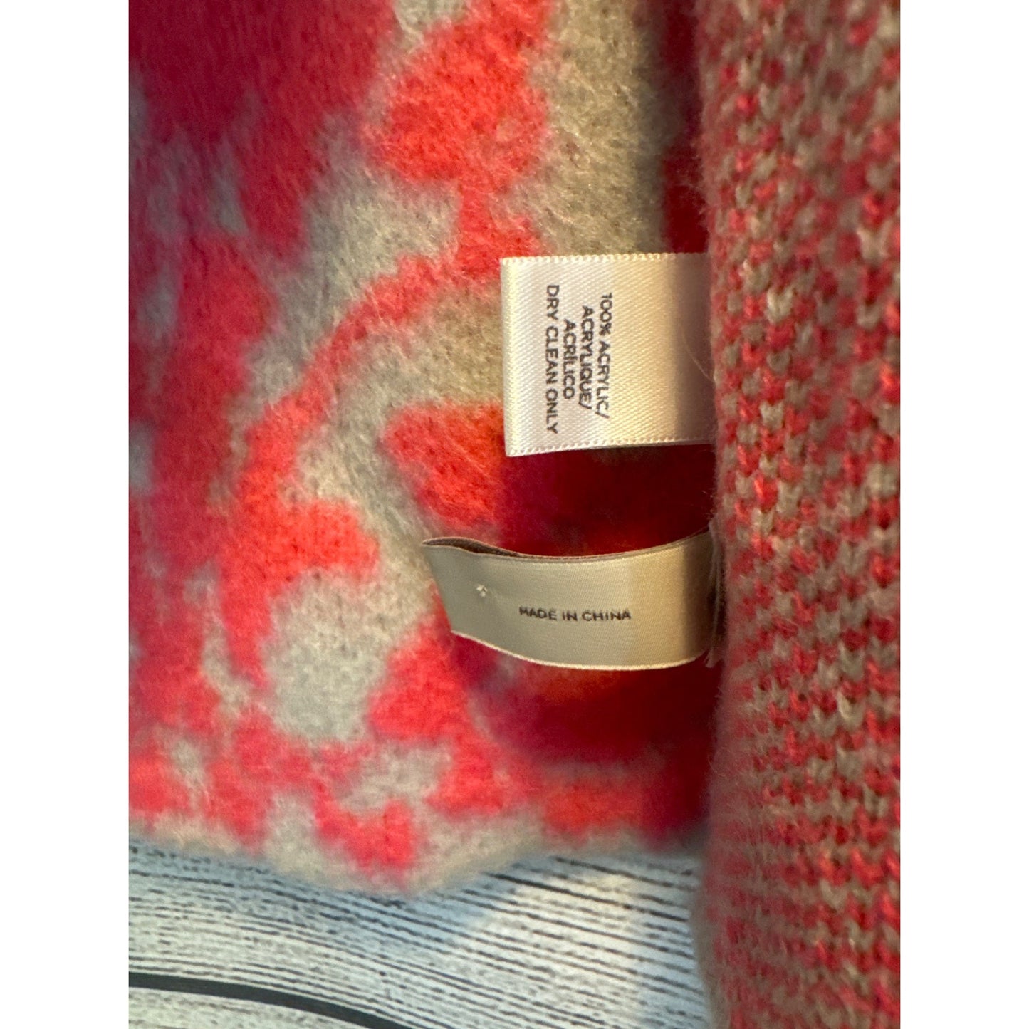 Ann Taylor LOFT Pink Floral Knit Scarf OS
