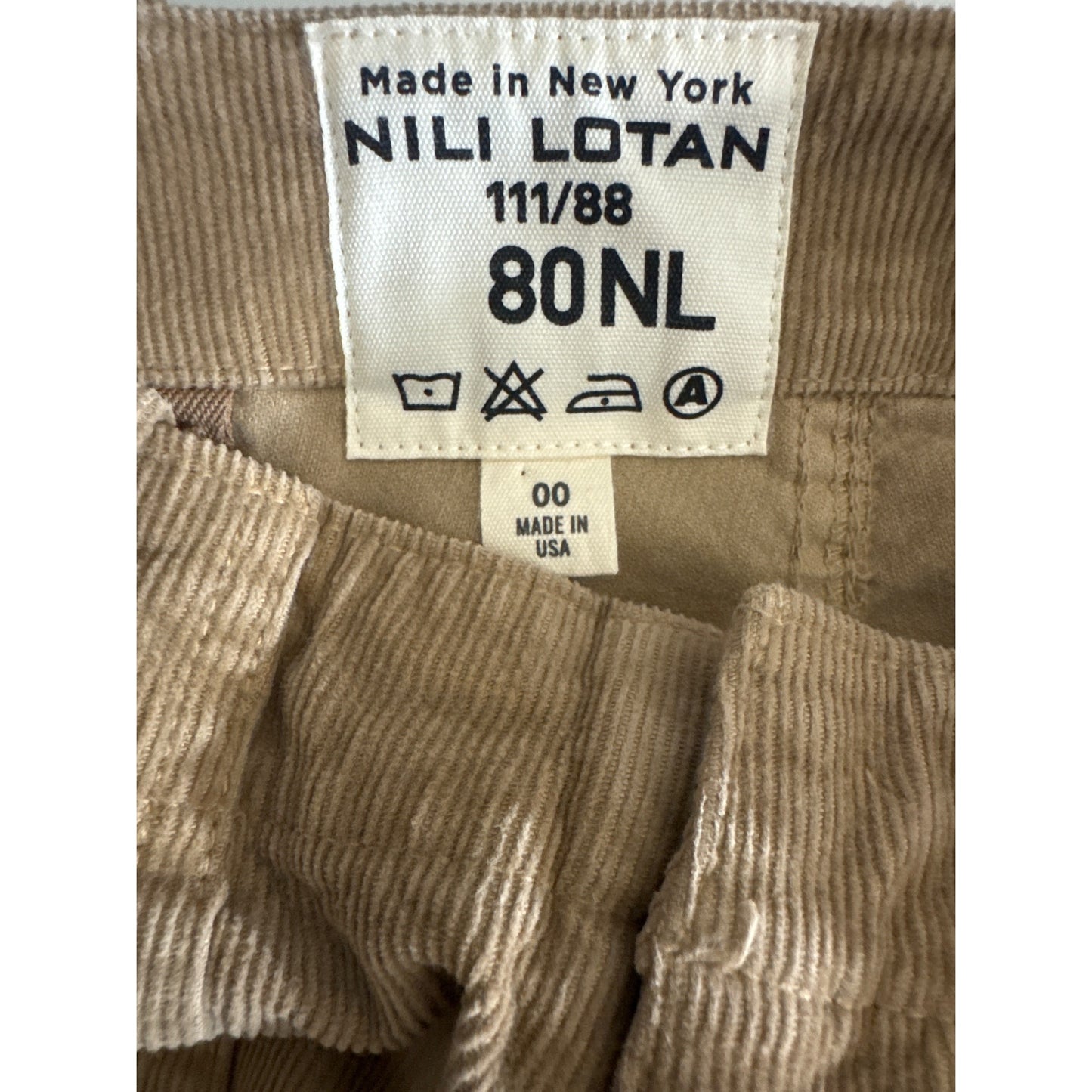 Nili Lotan Khaki Corduroy Jane Pants Size 00