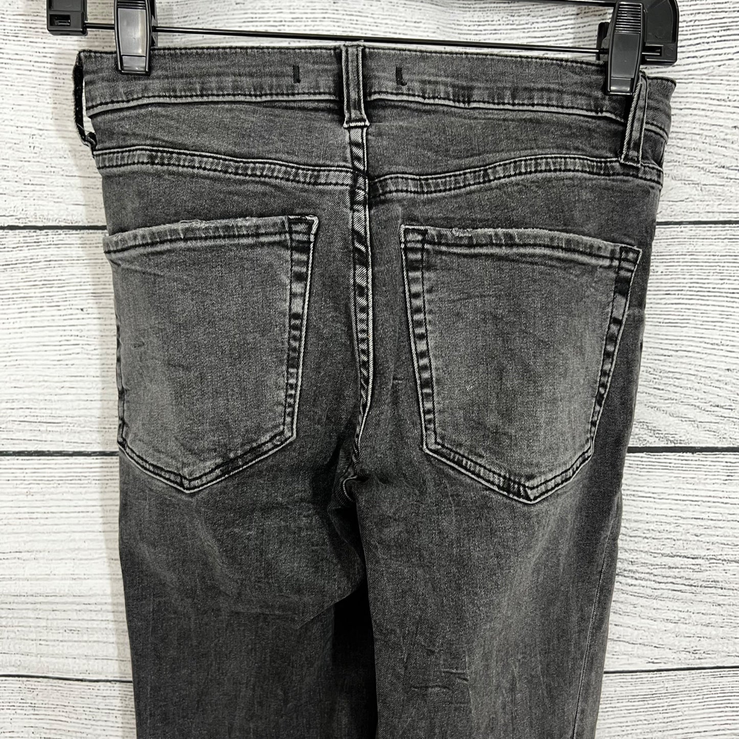 Free People Distressed Black Skinny Jeans, Size 25