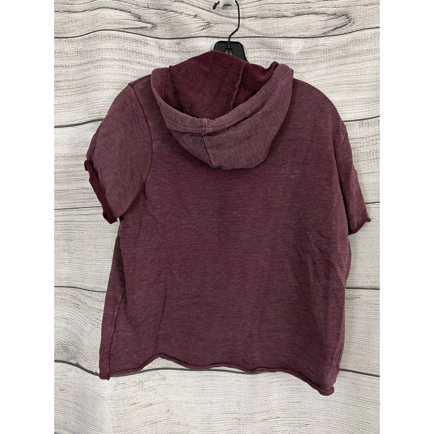 Alternative Burgundy Short-Sleeve Hoodie Size S